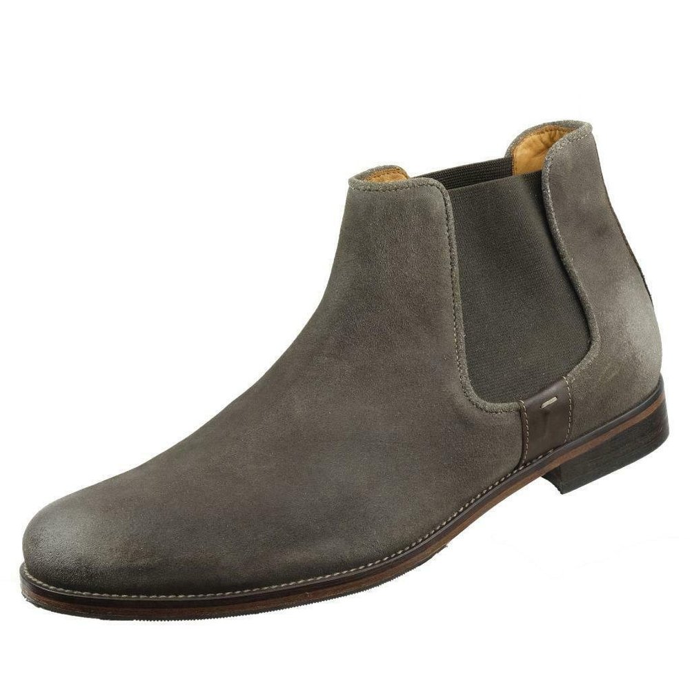 NEW MODERN FICTION Ankle Boots Sz. 45 EU 12 US Suede Taupe Gray Made in Portugal